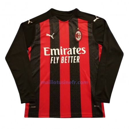 Maillot de Foot AC Milan Domicile 2020-21 Manches Longues